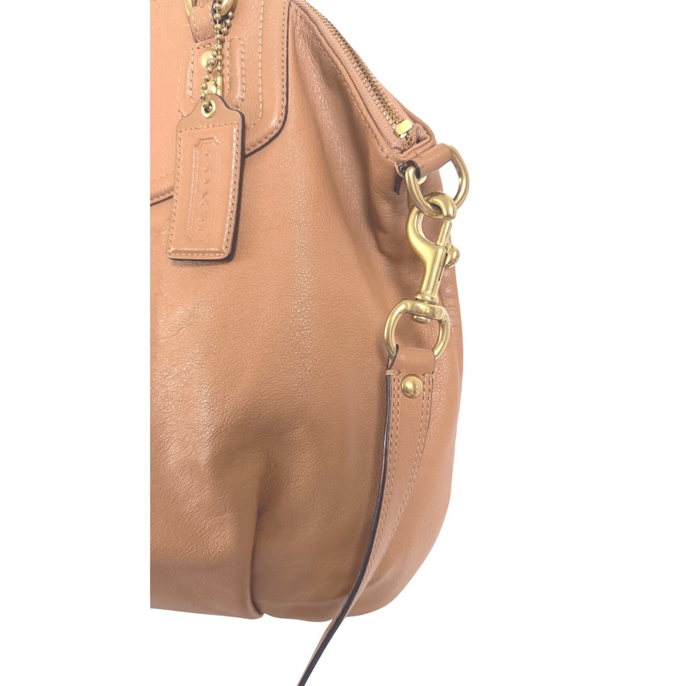 Coach Ashley Tan Camel Leather Satchel Crossbody Bag F23684 Gold Hardware - Picture 3 of 8